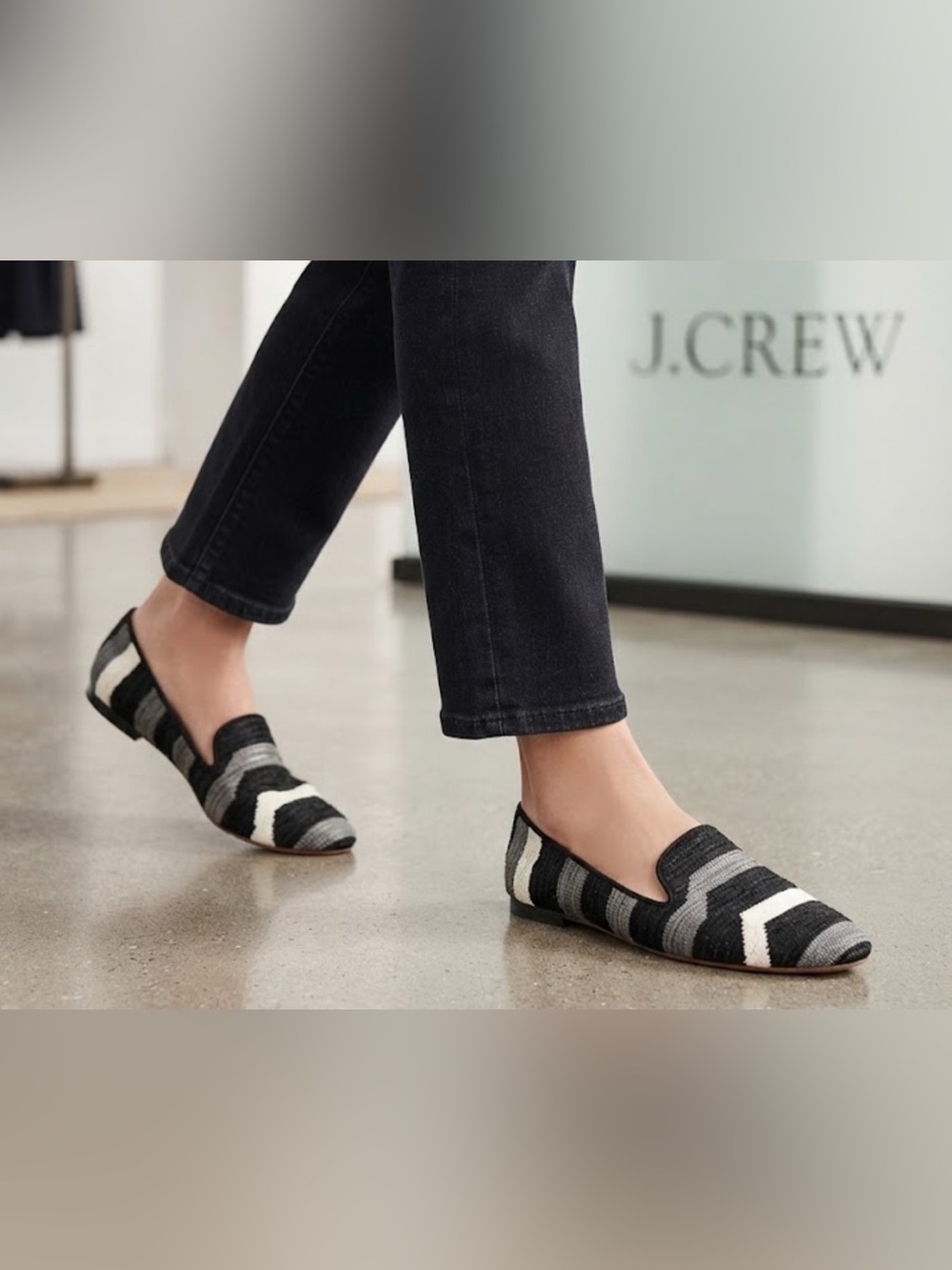 Authentic J. Crew designer fabric flats sz 9